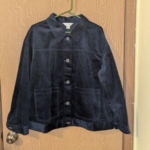 Christopher & Banks  Navy Blue Corduroy Jacket Women's Large